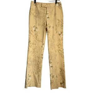 Dana Buchman Pants Women's 8 with 32" Inseam Boot Cut Cotton Floral Paisely